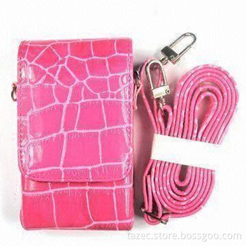 PU Mobile Pouch with Long Strap, Available in Various Colors